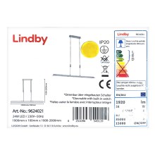 Lindby - Suspension filaire à intensité variable SLADJA LED/24W/230V
