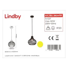 Lindby - Suspension filaire FRANCES 1xE27/60W/230V