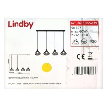 Lindby - Suspension filaire FRANCES 4xE27/60W/230V