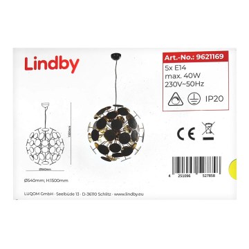 Lindby - Suspension filaire KINAN 5xE14/40W/230V