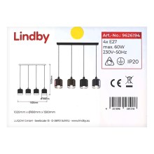 Lindby - Suspension filaire TALLINN 4xE27/60W/230V