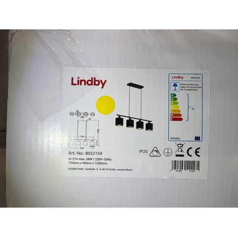Lindby - Suspension filaire VASILIA 4xE14/28W/230V