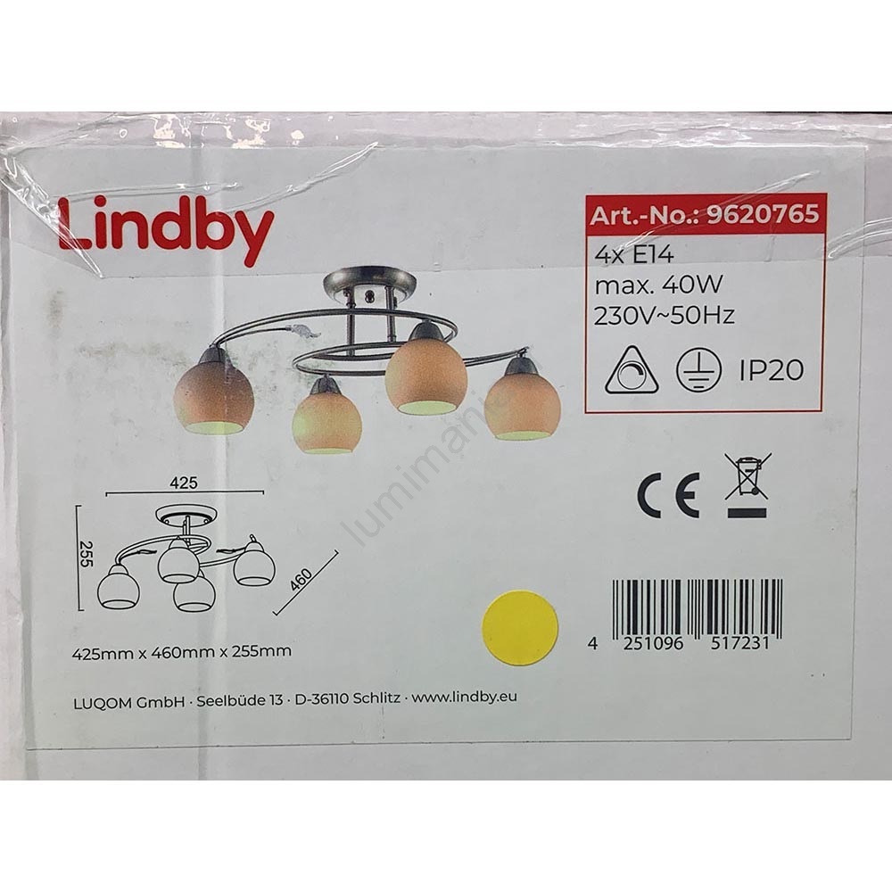 Lampadaire LED Design Moderne 165cm - 4 Lumières E14 - Argenté