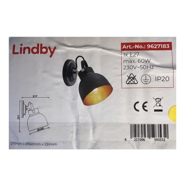 Lindy - Spot mural ADIRTA 1xE27/60W/230V
