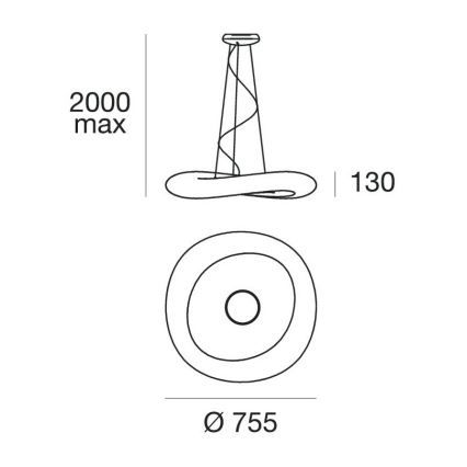 Linea Light 6860 - Suspension filaire MR. MAGOO 1x2GX13/55W/230V d. 76 cm