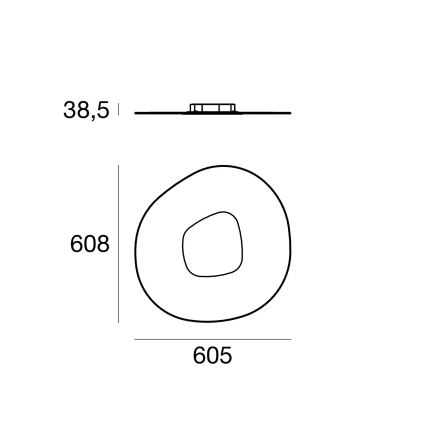 Linea Light 90346 - Plafonnier ANTIGUA LED/38W/230V 60,8 cm CRI 90 blanc