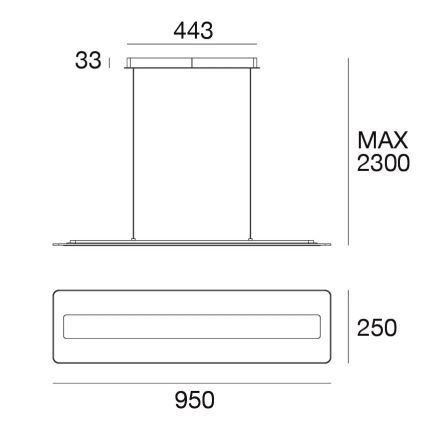 Linea Luminaire 8939 - Suspension filaire LED ANTILE LED/45W/230V CRI 90 blanc/doré