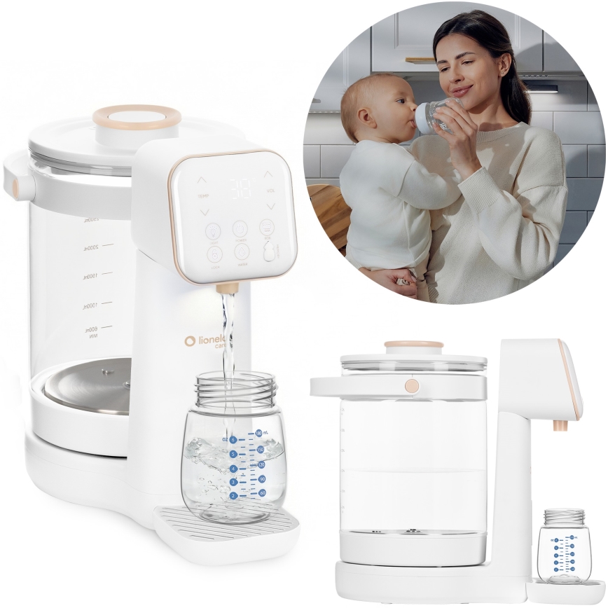 Lionelo - Appareil de préparation du lait infantile BABYPRESTO 2.0 1200W/230V blanc