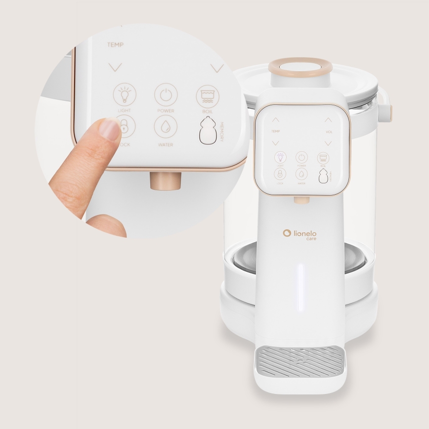 Lionelo - Appareil de préparation du lait infantile BABYPRESTO 2.0 1200W/230V blanc