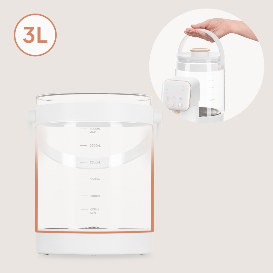 Lionelo - Appareil de préparation du lait infantile BABYPRESTO 2.0 1200W/230V blanc