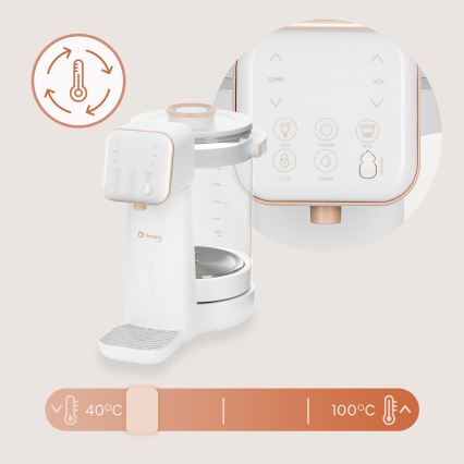 Lionelo - Appareil de préparation du lait infantile BABYPRESTO 2.0 1200W/230V blanc