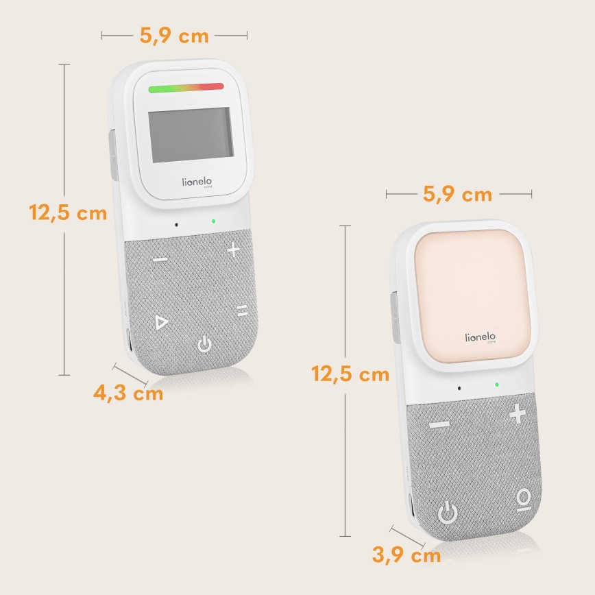 Lionelo - Babyphone audio rechargeable sans fil BABYLINE 2.3 5V