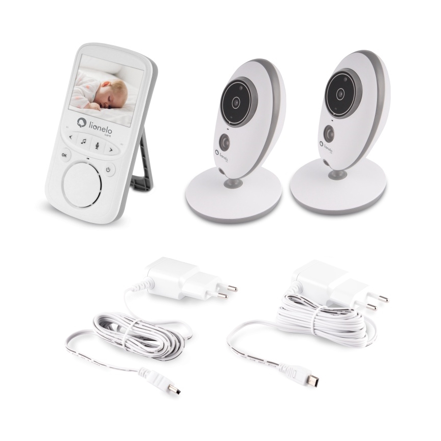 Lionelo - Babyphone BABYLINE 5.1 avec écran, 230V, 1000 mAh