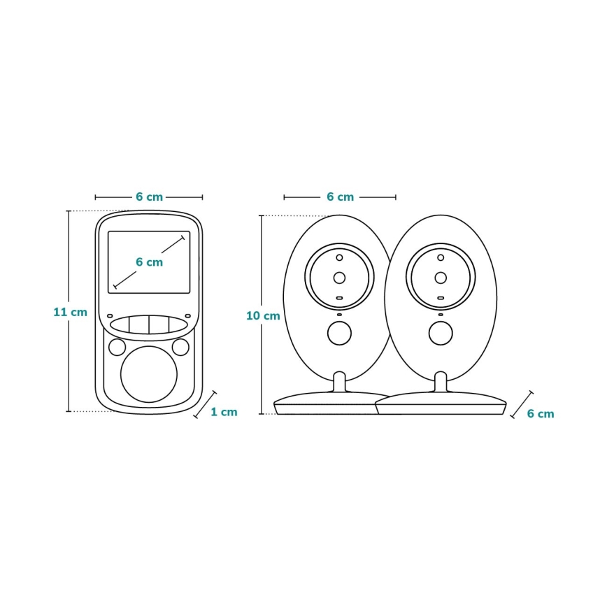 Lionelo - Babyphone BABYLINE 5.1 avec écran, 230V, 1000 mAh