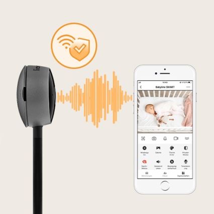 Lionelo - Babyphone connecté BABYLINE SMART Wi-Fi Noir