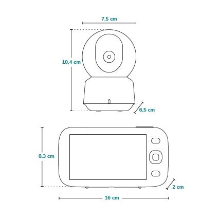 Lionelo - Babyphone vidéo BABYLINE 9.1 5V 3600 mAh