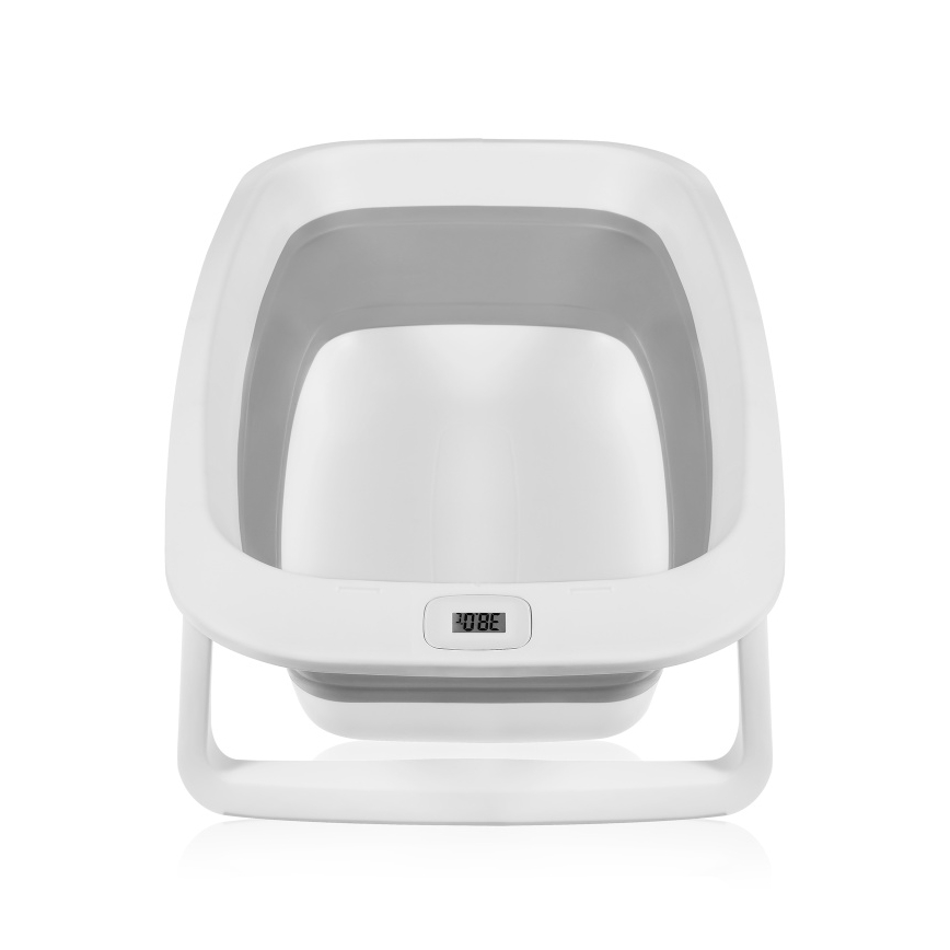 Lionelo - Baignoire pliable pour bébé avec thermomètre BABY BUBBLE 2x LR44 Grey Dove