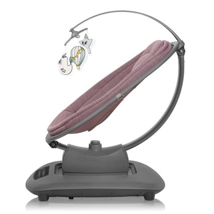 Lionelo - Balancelle musicale pour bébé BLOSSOM Pink Mauve + télécommande