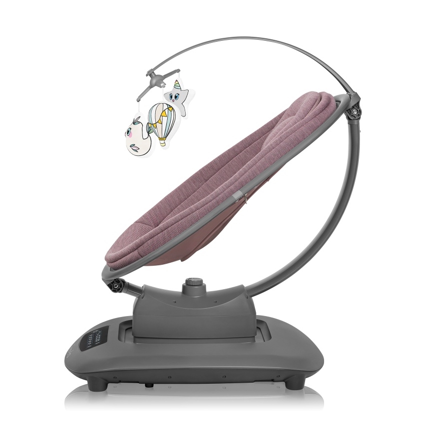 Lionelo - Balancelle musicale pour bébé BLOSSOM Pink Mauve + télécommande