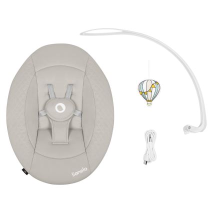 Lionelo - Balancelle musicale pour bébé IRIS, 4x AA, beige sable