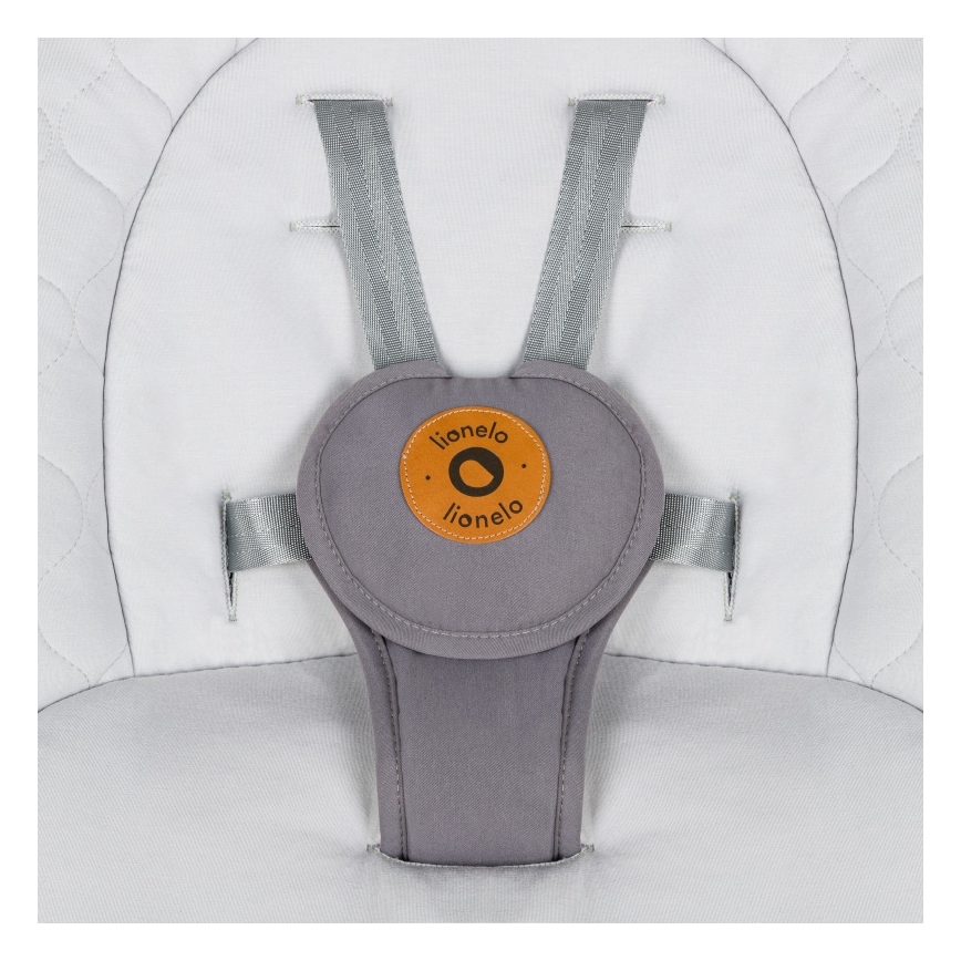 Lionelo - Balancelle musicale pour bébé MELL Grey Stone, 4 piles AA + télécommande