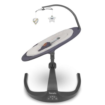 Lionelo - Balancelle musicale pour bébé RINA 4xAA Gris Concrete + télécommande