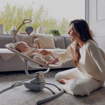 Lionelo - Balancelle musicale pour bébé RIO 4xC Beige Latte + télécommande