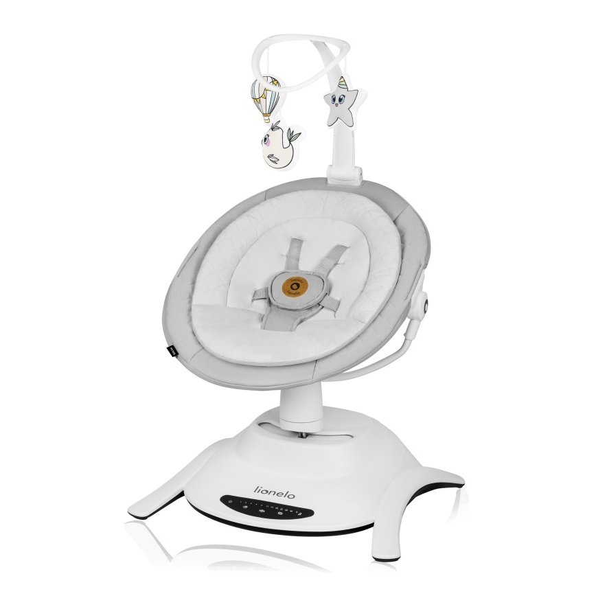 Lionelo - Balancelle pour bébé musicale 2 en 1 BELLA 4xAA Gris béton + télécommande