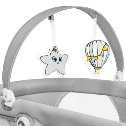 Lionelo - Balancelle pour bébé musicale 2 en 1 BELLA 4xAA Gris béton + télécommande