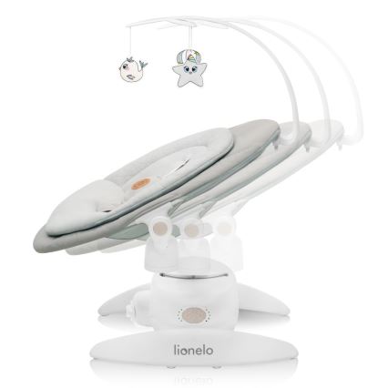 Lionelo - Balancelle pour bébé avec mélodie MELL Beige Sable 4xAA + télécommande