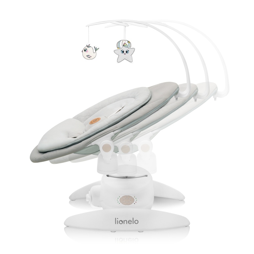 Lionelo - Balancelle pour bébé avec mélodie MELL Beige Sable 4xAA + télécommande