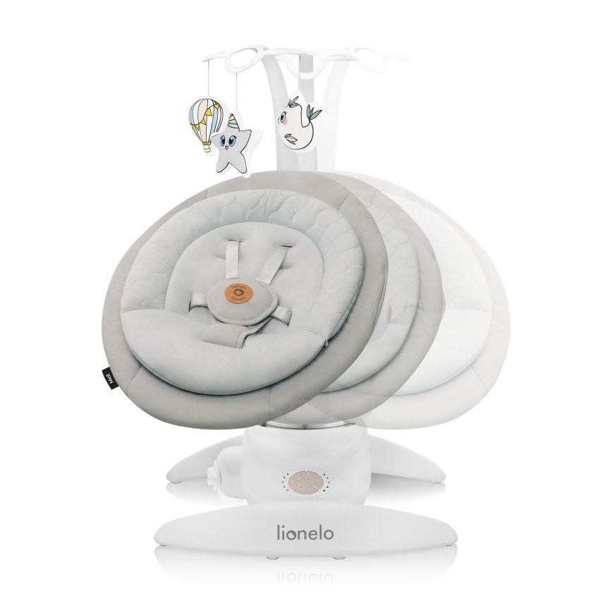 Lionelo - Balancelle pour bébé avec mélodie MELL Beige Sable 4xAA + télécommande