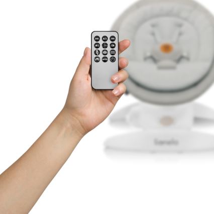 Lionelo - Balancelle pour bébé avec mélodie MELL Beige Sable 4xAA + télécommande