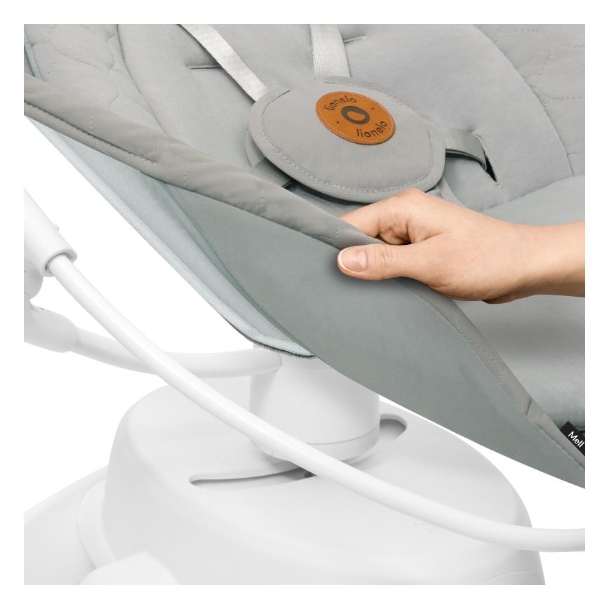 Lionelo - Balancelle pour bébé avec mélodie MELL Beige Sable 4xAA + télécommande