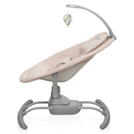Lionelo - Balancelle pour bébé avec mélodie RIO 4xC Beige Latte + télécommande