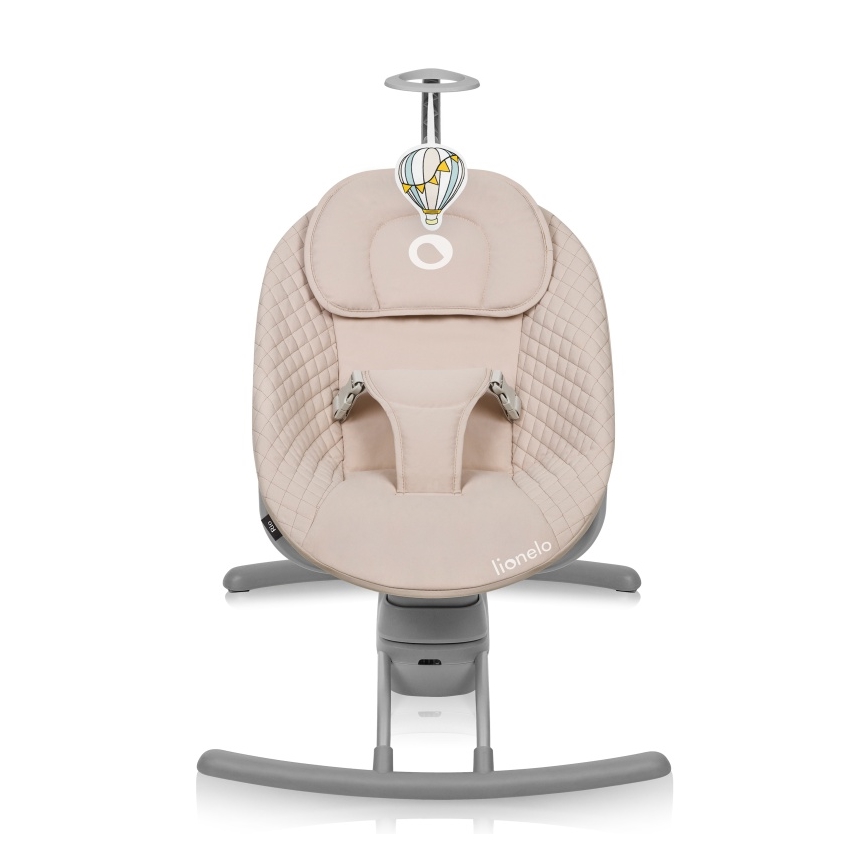 Lionelo - Balancelle pour bébé avec mélodie RIO 4xC Beige Latte + télécommande