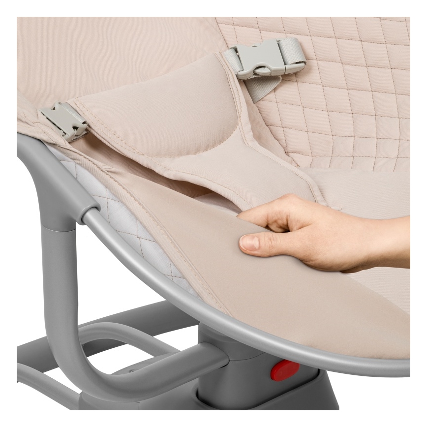 Lionelo - Balancelle pour bébé avec mélodie RIO 4xC Beige Latte + télécommande