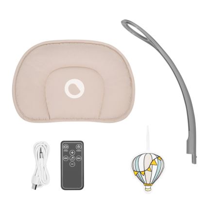 Lionelo - Balancelle pour bébé avec mélodie RIO 4xC Beige Latte + télécommande