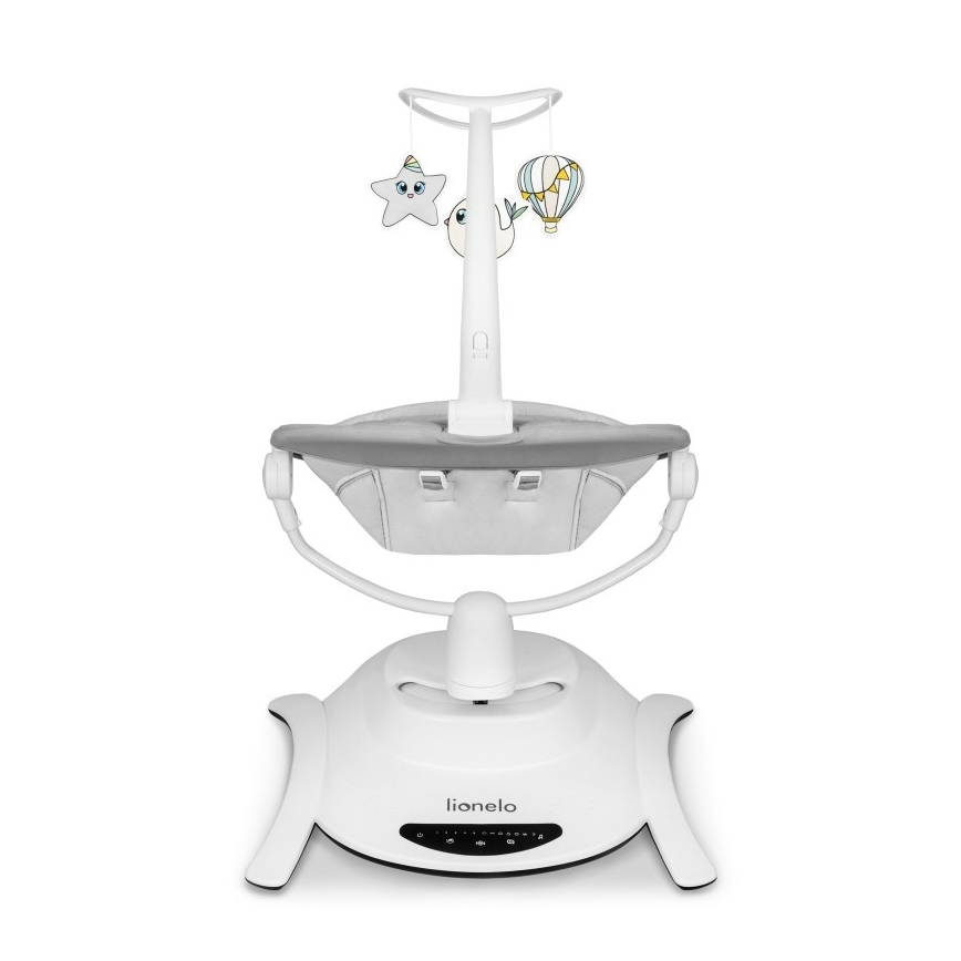 Lionelo - Balancelle pour bébé BELLA Gris béton avec mélodie + télécommande
