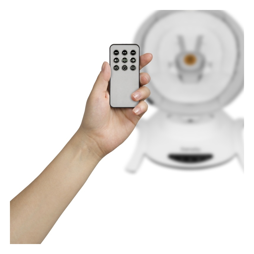 Lionelo - Balancelle pour bébé BELLA Gris béton avec mélodie + télécommande