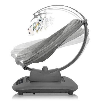 Lionelo - Balancelle pour bébé BLOSSOM Gris Concrete avec mélodie et télécommande