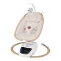 Lionelo - Balancelle pour bébé OLIVIA Beige naturel avec mélodie + télécommande