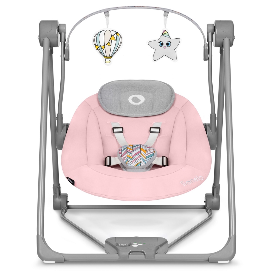 Lionelo - Balancelle pour bébé OTTO 4xLR14 Rose Baby