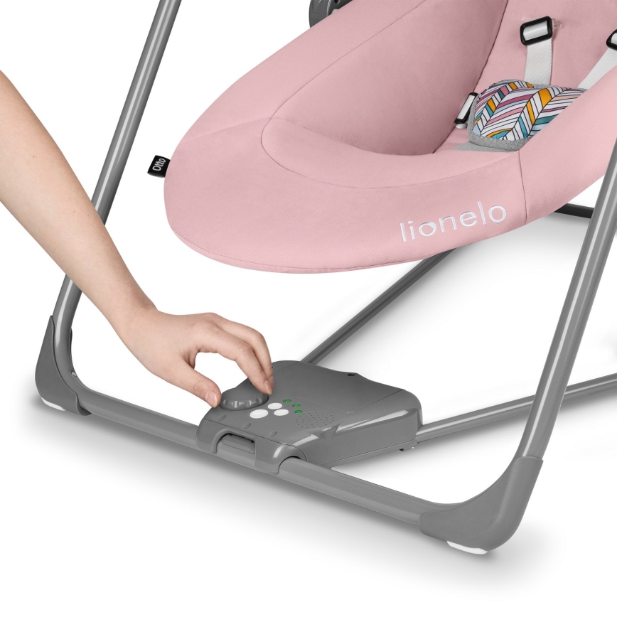 Lionelo - Balancelle pour bébé OTTO 4xLR14 Rose Baby