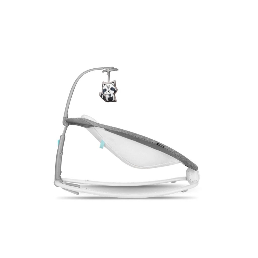 Lionelo - Balancelle vibrante pour bébé avec mélodie PASCAL 2xAA gris/turquoise