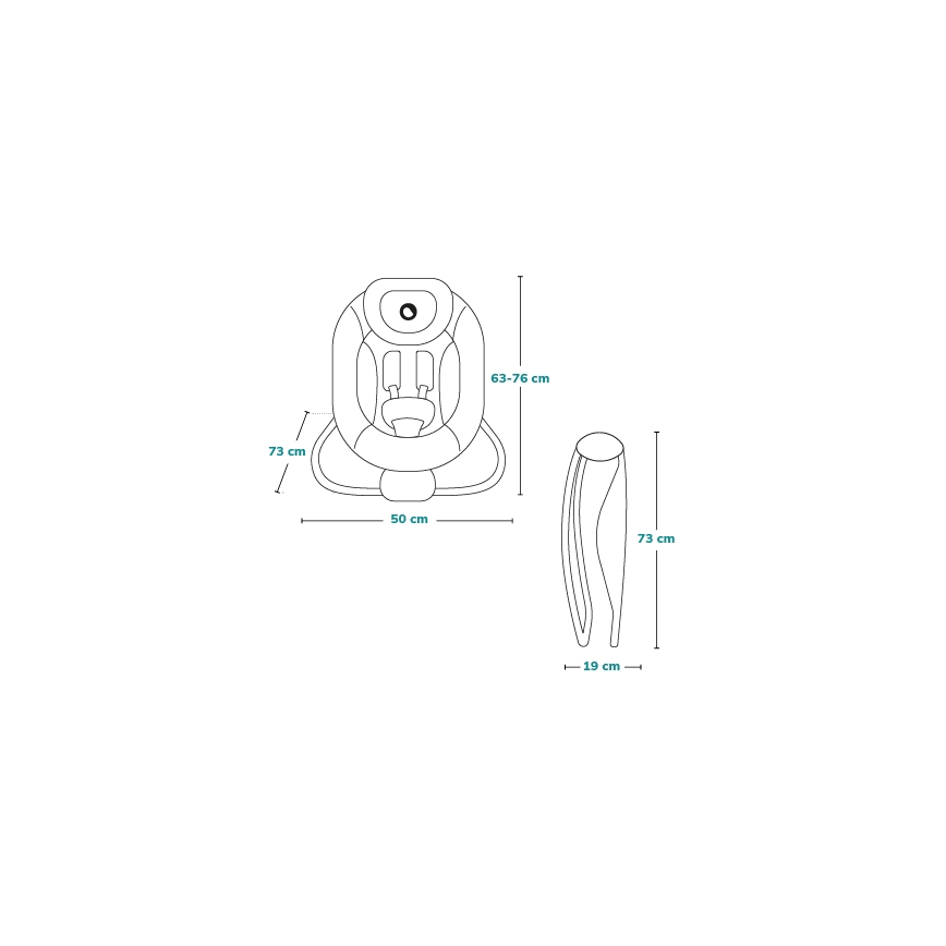 Lionelo - Balancelle vibrante pour bébé avec mélodie PASCAL 2xAA gris/turquoise