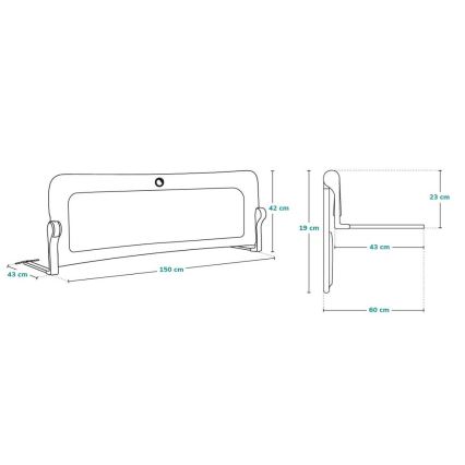 Lionelo - Barrière de sécurité pour lit EVA beige