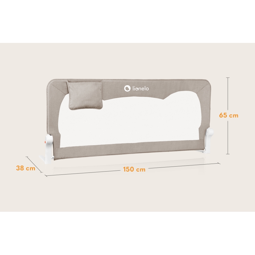Lionelo - Barrière de sécurité pour lit HANNA Beige Melange