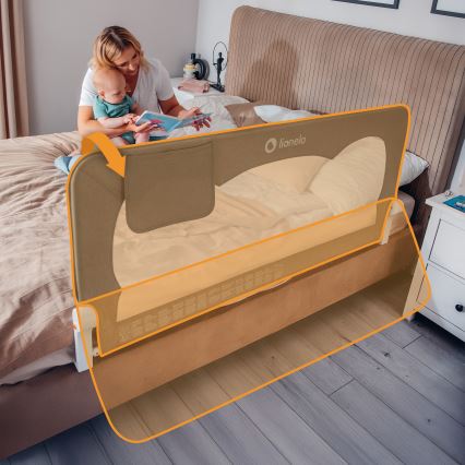 Lionelo - Barrière de sécurité pour lit HANNA Gris Mélange