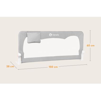 Lionelo - Barrière de sécurité pour lit HANNA Gris Mélange